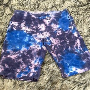 Tie dye sweat shorts